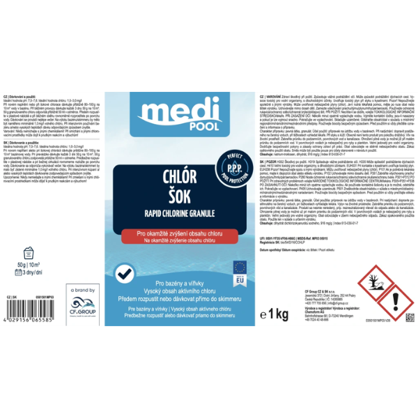 mediPOOL Rapid Chlór Šok granulát 1 kg - Image 3